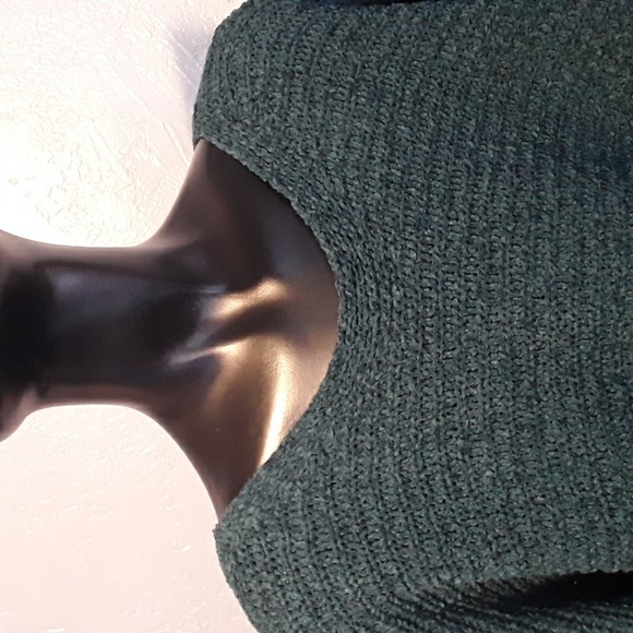 Pink rose polyester sweater new size medium teal green - Picture 2 of 3